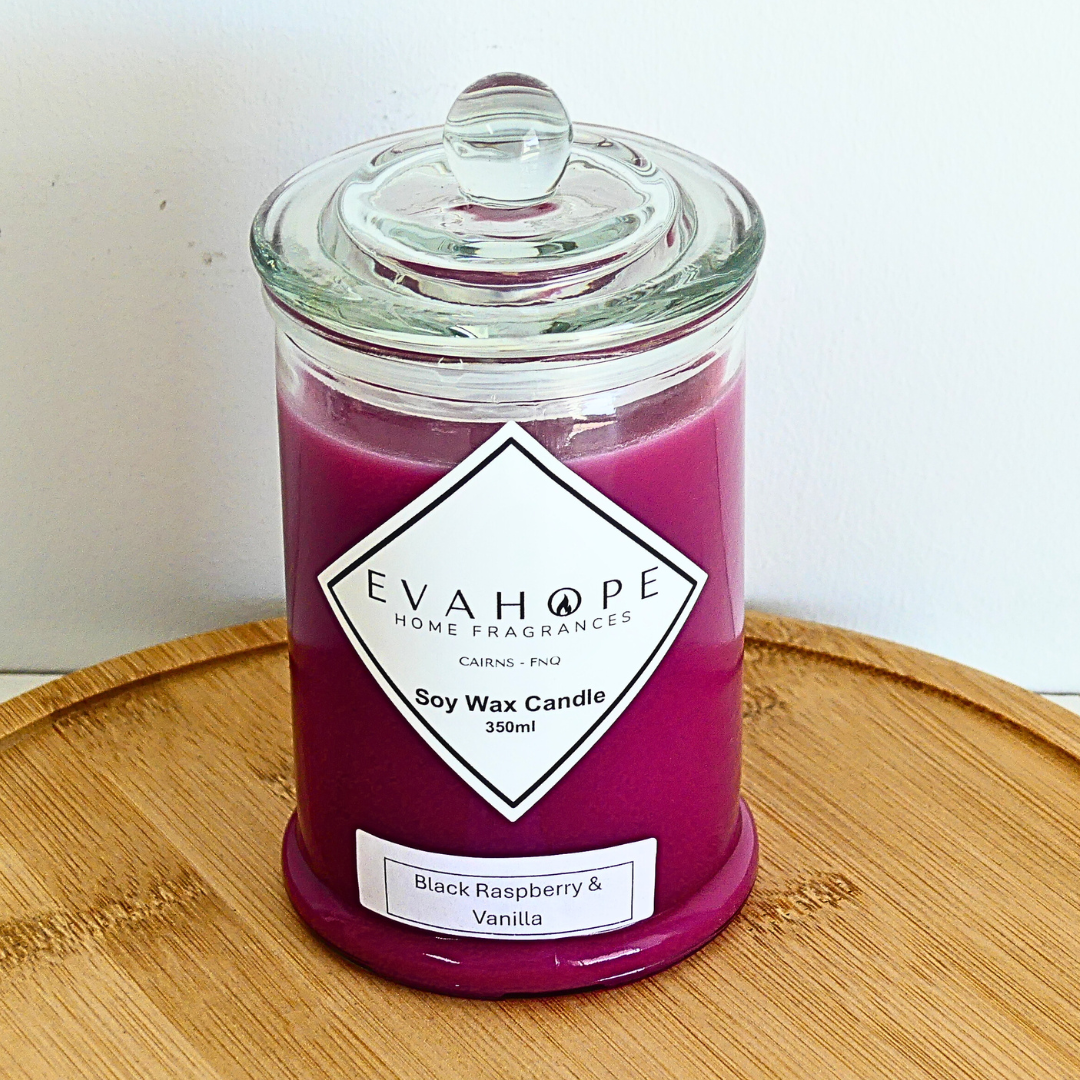 Black Raspberry & Vanilla - 350ml Soy Wax Candle.