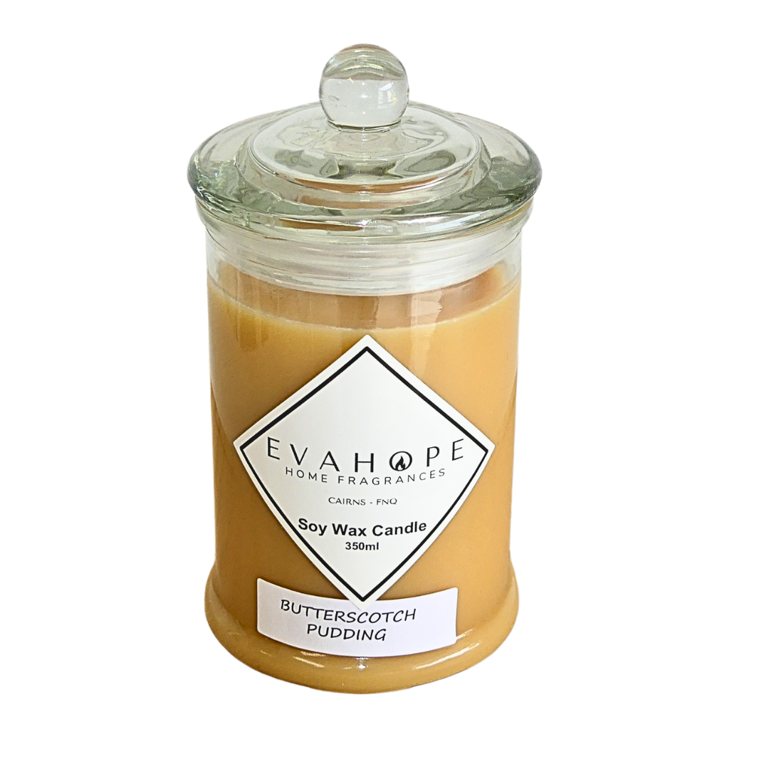BUTTERSCOTCH PUDDING - 350ml Soy Wax Candle.