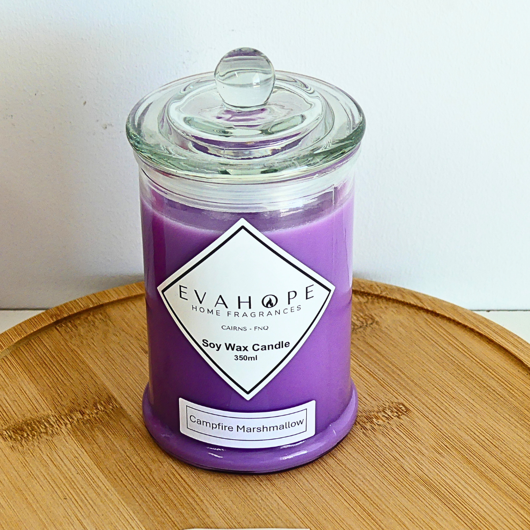 CAMPFIRE MARSHMALLOW - 350ml Soy Wax Candle.