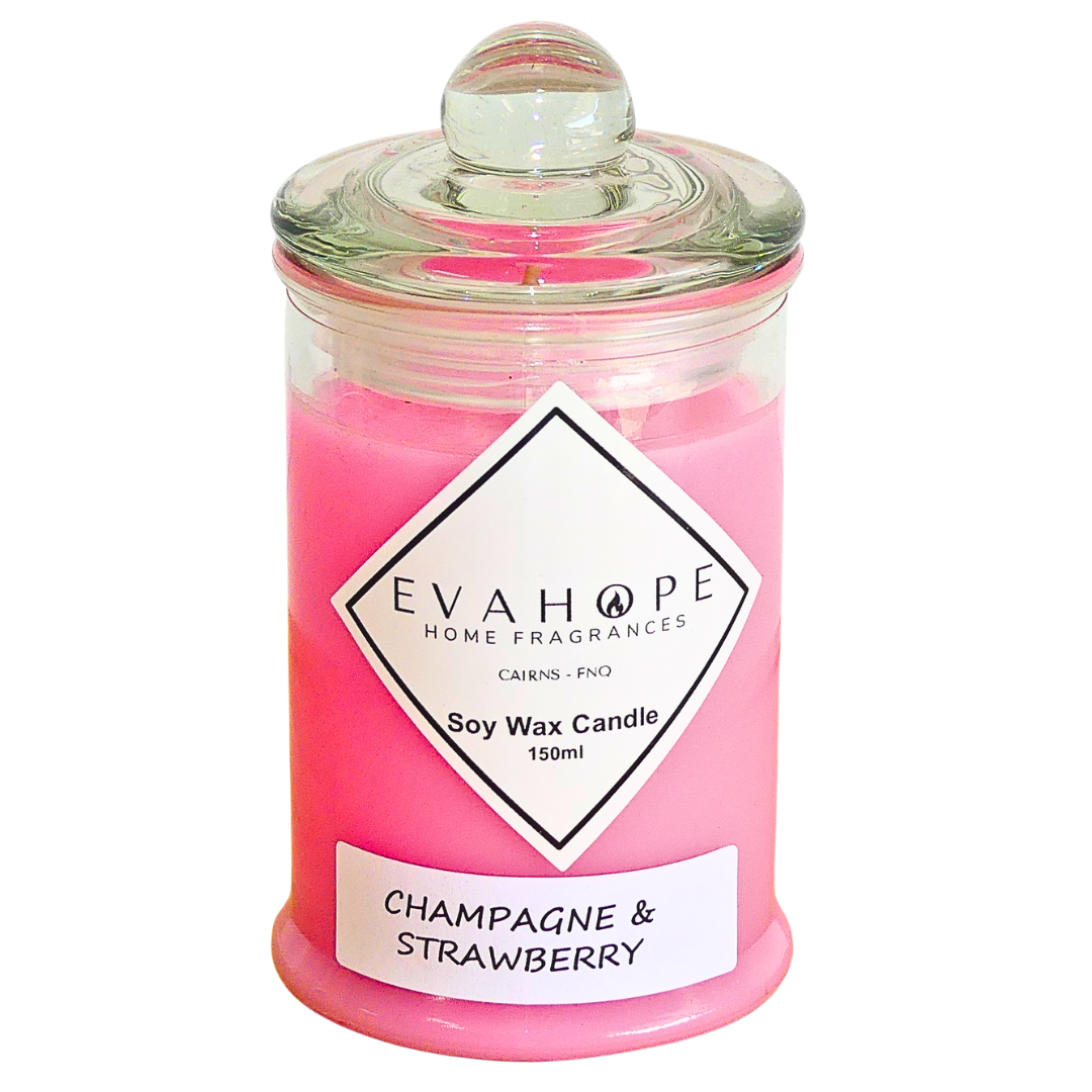 CHAMPAGNE & STRAWBERRY - Scented Soy Wax. 150