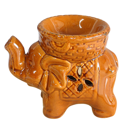 Exquisite Ceramic Elephant Shaped Incense / Oil / Wax Burner