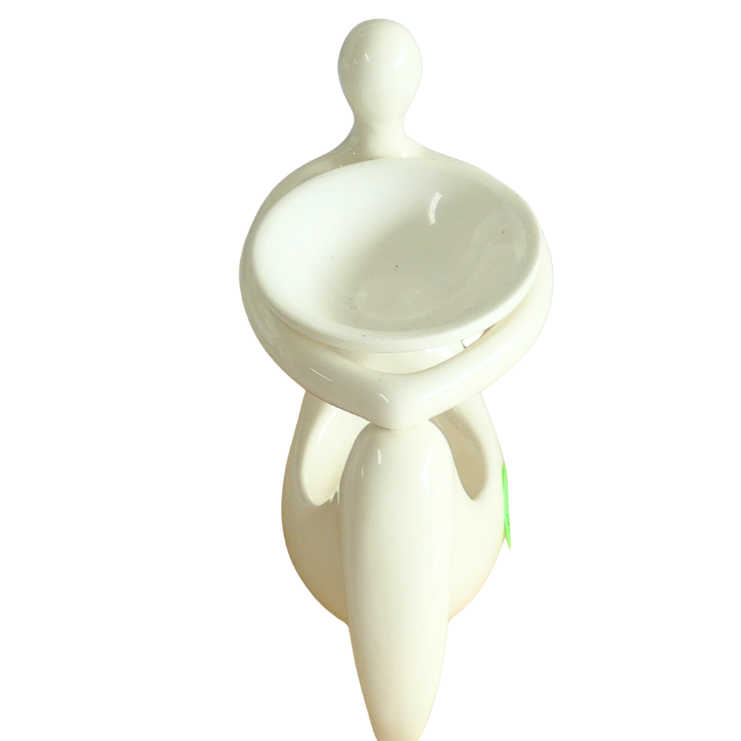 Elegant Figurine Ceramic Aromatherapy Decor - Stylish Candlestick, Wax & Oil Burner