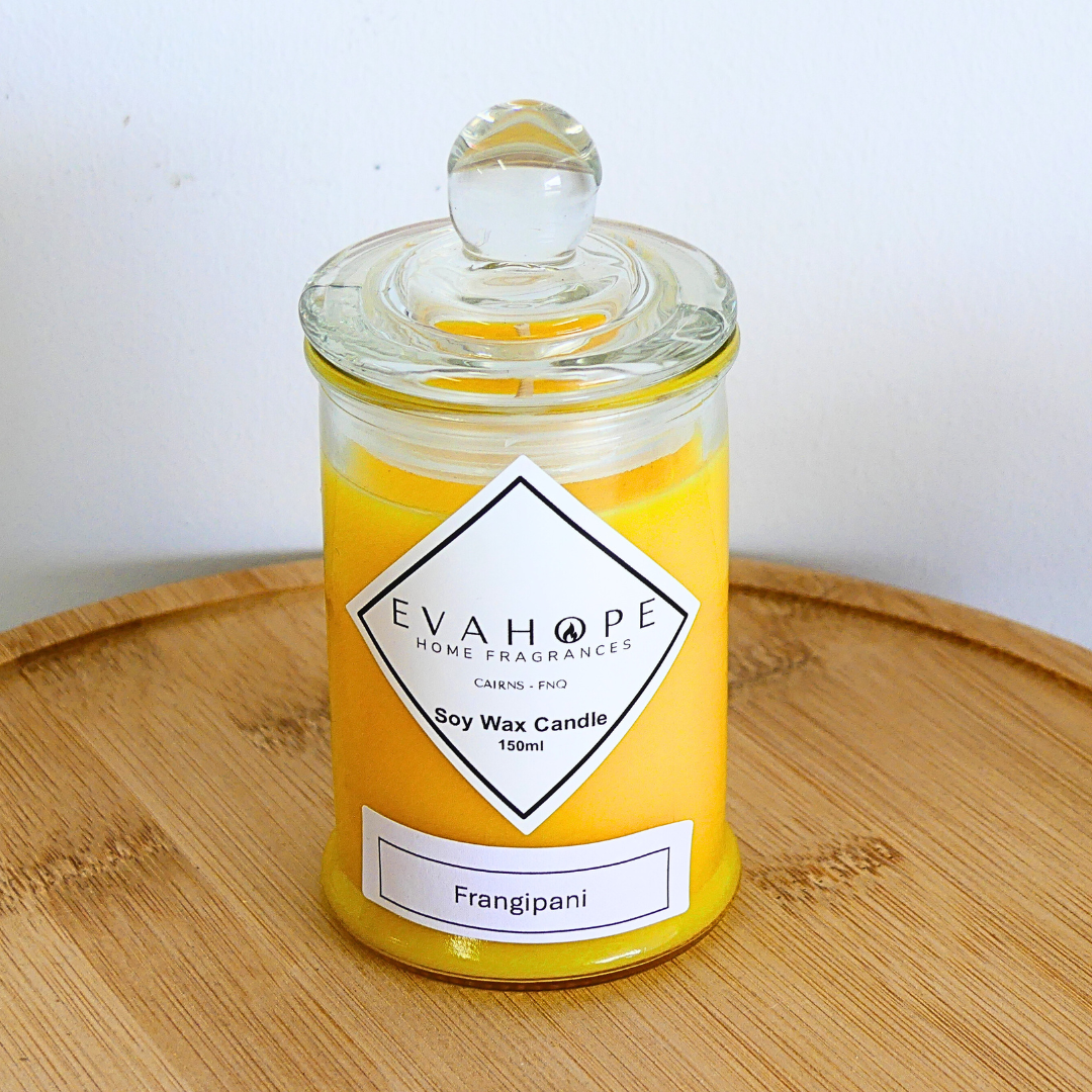 Frangipani 150ml Apothecary Jar Candle. @ 30 Hr slow burn