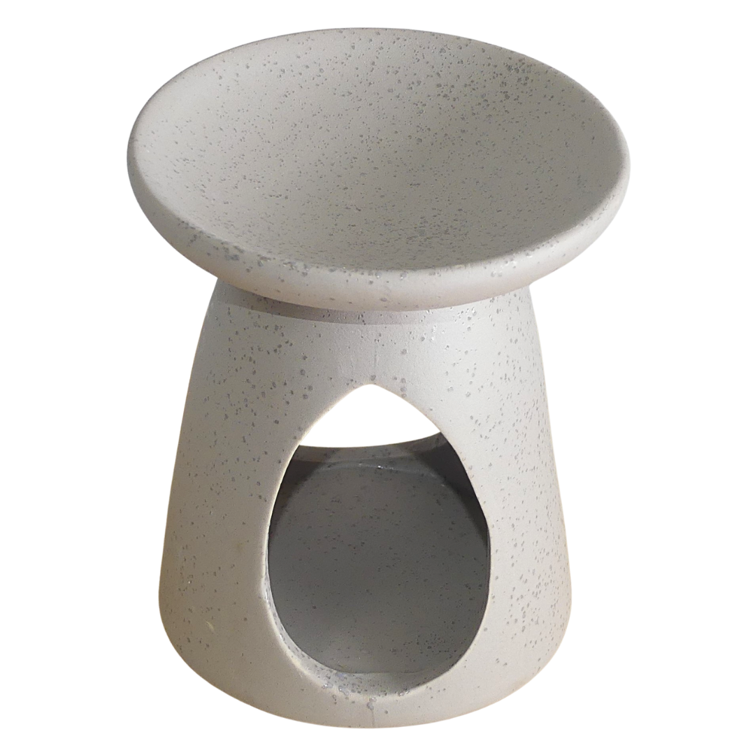 Grey Ceramic Wax Melter, Oil Burner (Large)