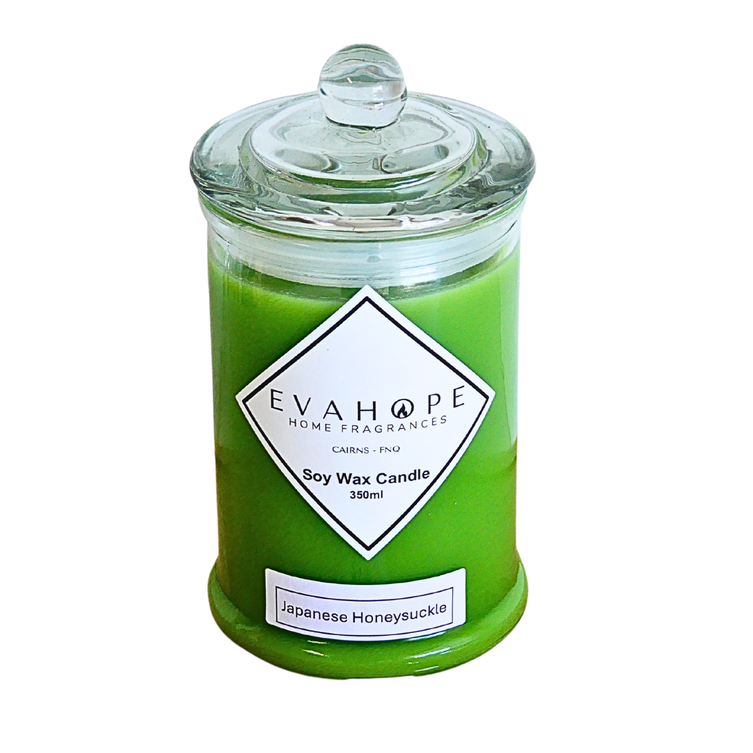 JAPANESE HONEYSUCKLE - 350ml Fully Scented candle. @65hr slow burn