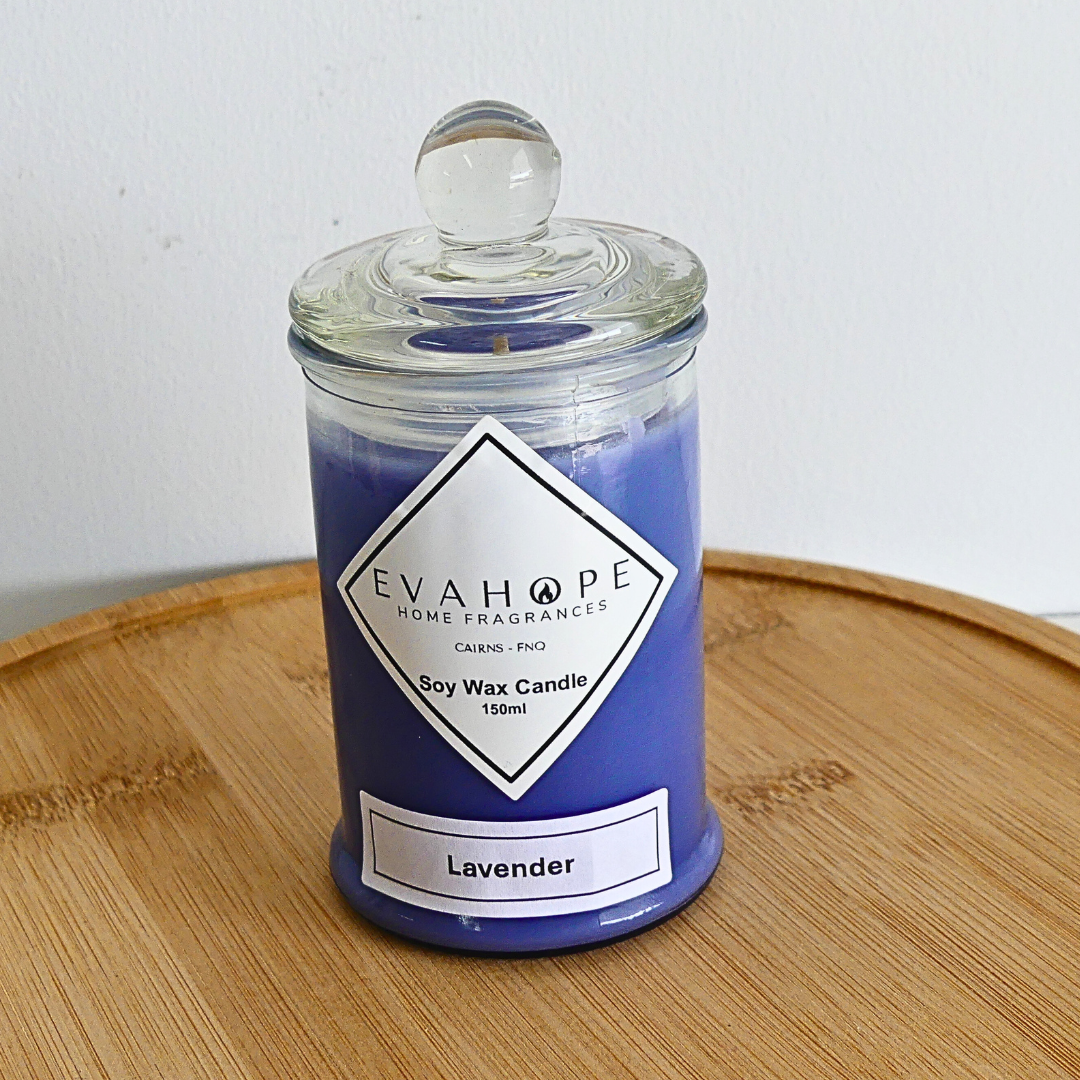 Lavender 150ml Fully Scented, Natural Soy Wax. @ 30 hr slow burn