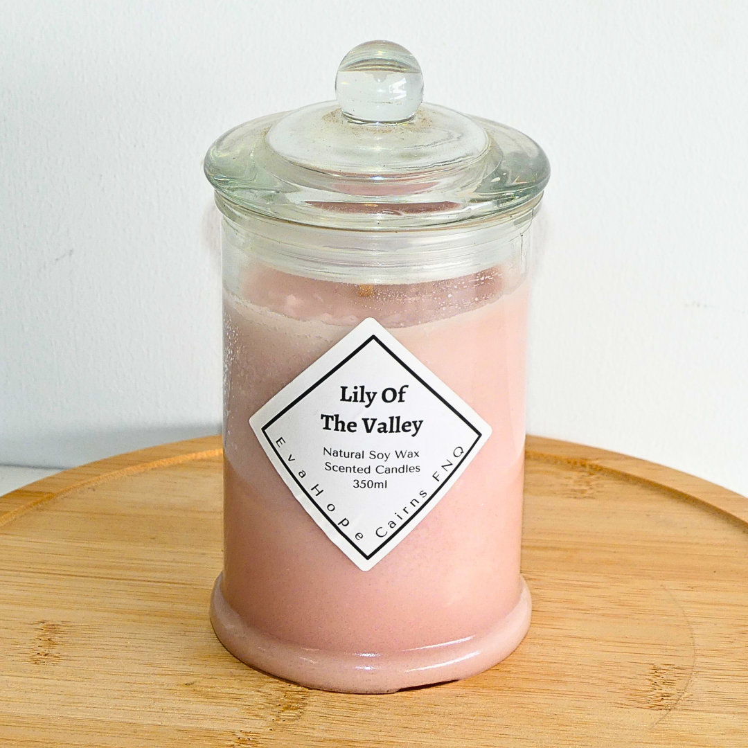 Lily Of The Valley 350ml Fully Scented, Natural Soy Wax @ 65 hr slow burn