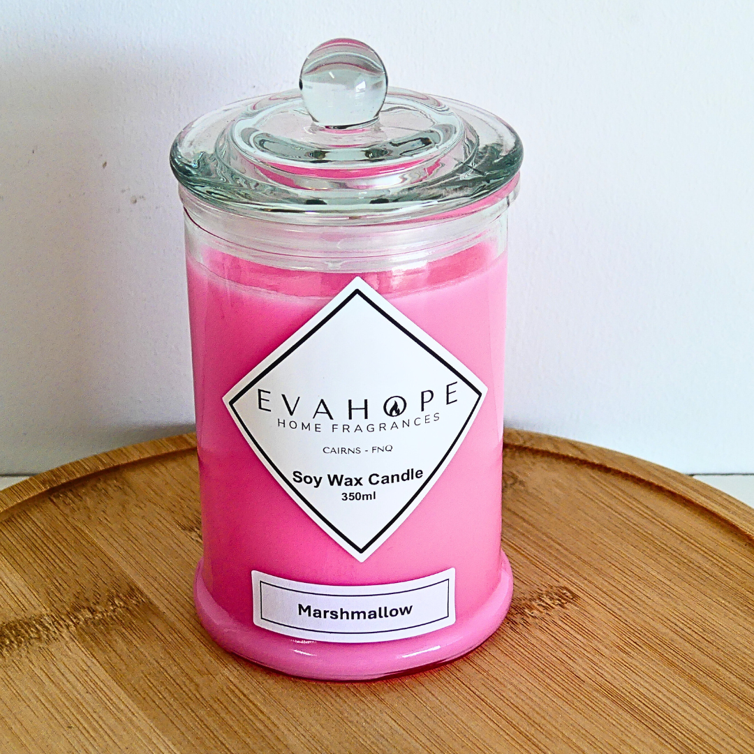 Marshmallow 350ml Apothecary Jar Candle. @ 65 hr slow burn