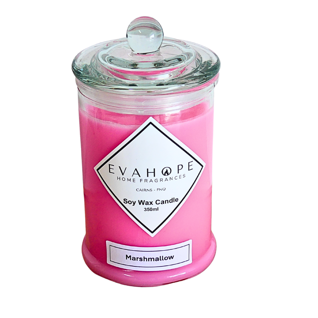 Marshmallow 350ml Apothecary Jar Candle. @ 65 hr slow burn