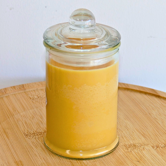 Mimosa & Mandarin Natural Soy Wax Apothecary Jar Candle. 150ml. @30hr slow burn