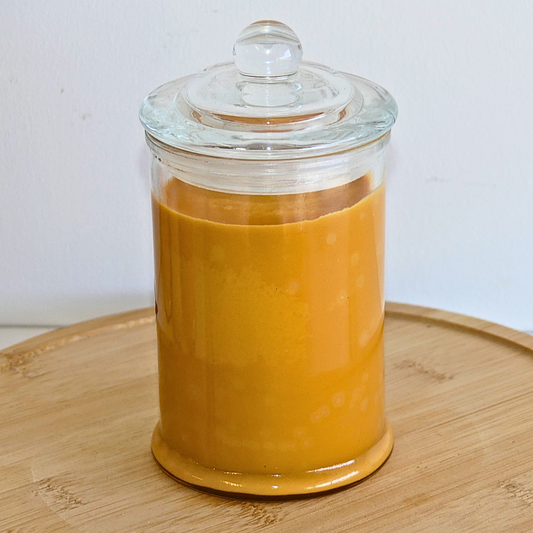Mimosa & Mandarin Natural Soy Wax Apothecary Jar Candle. 350ml. @65hr slow burn