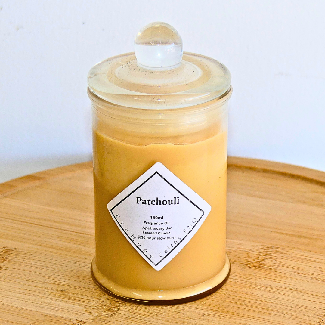 Patchouli 150ml Apothecary Jar Candle. @ 30 hr slow burn