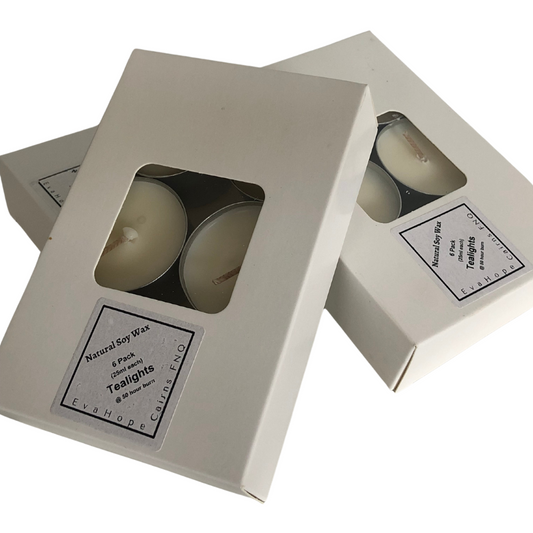 UNSCENTED - Natural Soy Wax Tealights. 6 pack