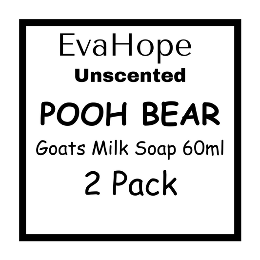 Goats Milk Pooh Bear Kids Soap Bars (60ml) Unscented 2pk Pink