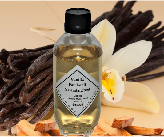 VANILLA PATCHOULI & SANDALWOOD - 200ml Reed Diffuser Refill
