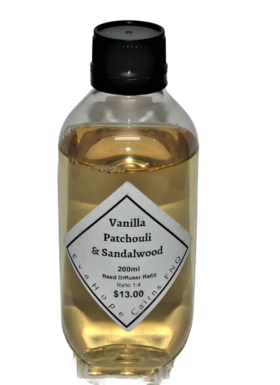 VANILLA PATCHOULI & SANDALWOOD - 200ml Reed Diffuser Refill