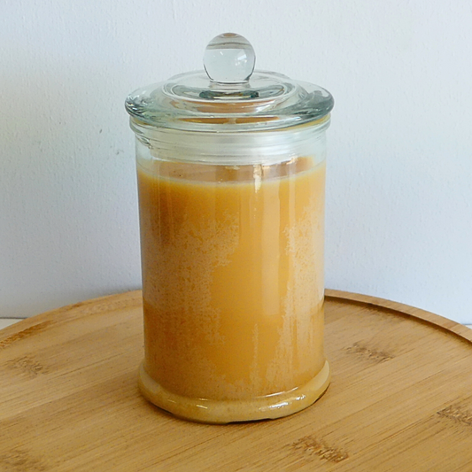 Vanilla Caramel 350ml Apothecary Jar Candle. @ 65 hr slow burn