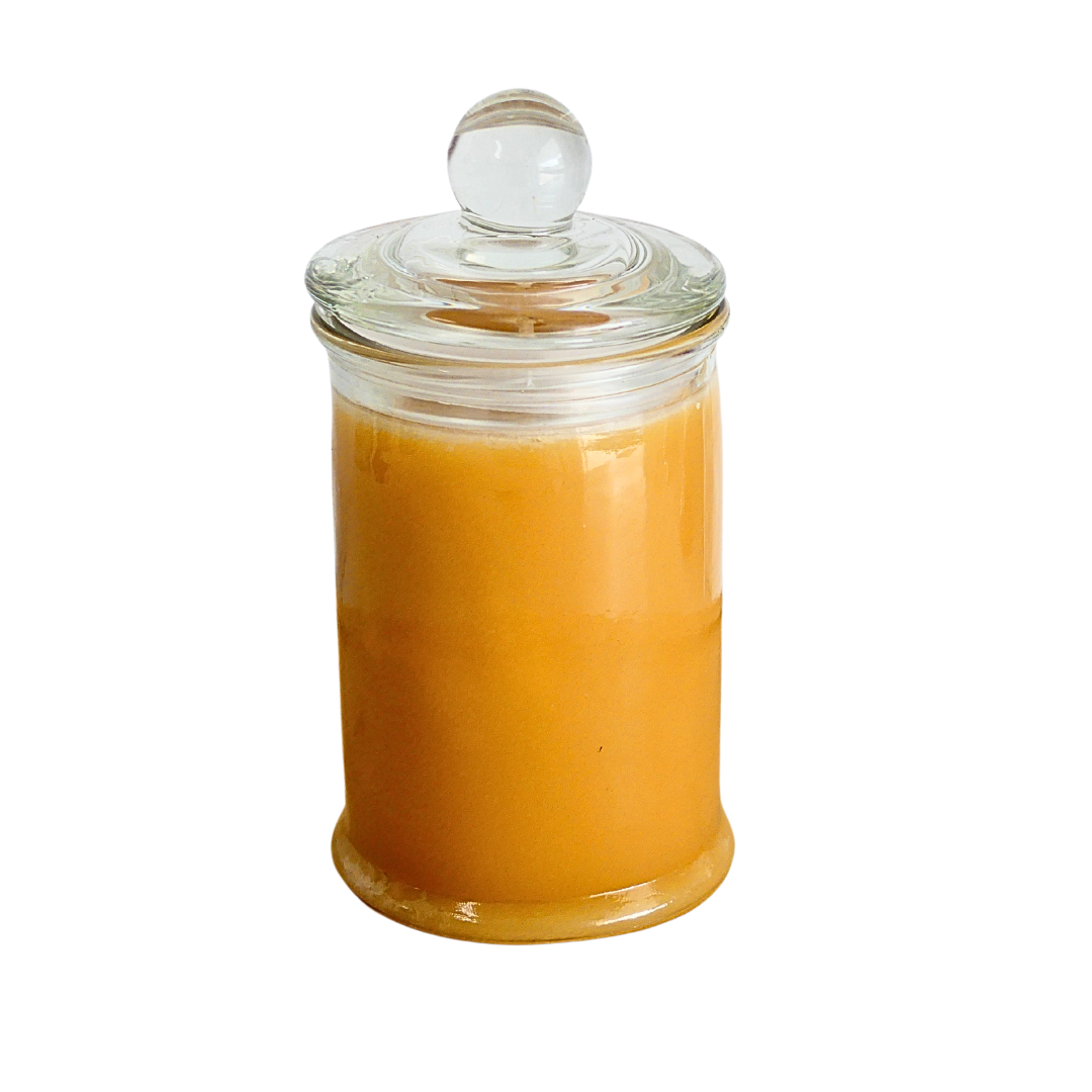 Vanilla Caramel 150ml Apothecary Jar Candle. @ 30 hr slow burn