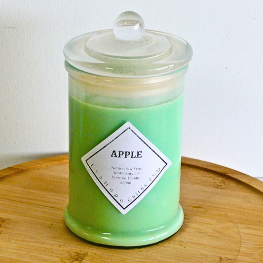 APPLE  -   350ml Soy Wax candle @65hr slow burn. - CLEARANCE