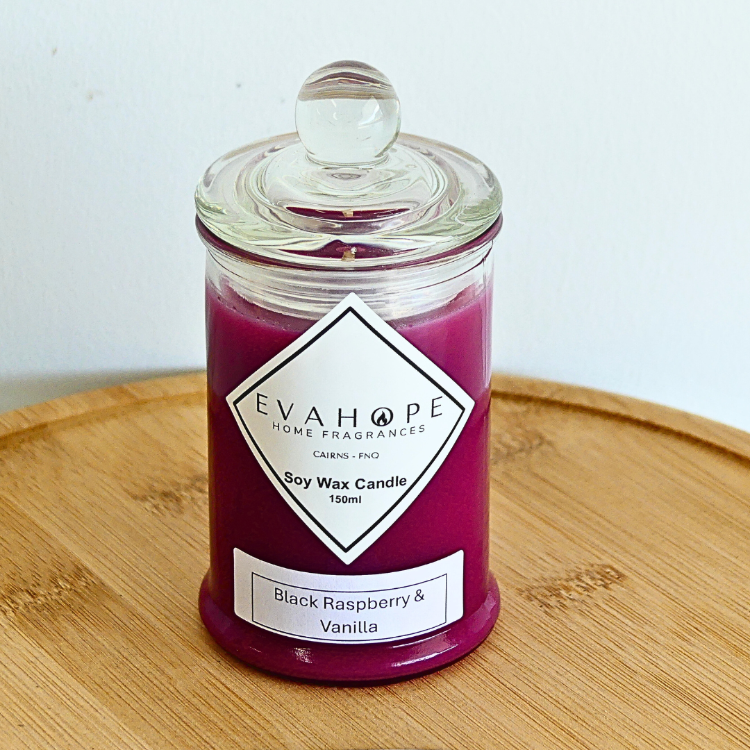 Black Raspberry Candle BLACK RASPBERRY & VANILLA - 150ml Soy Wax Candles – Evahope Home Fragrances