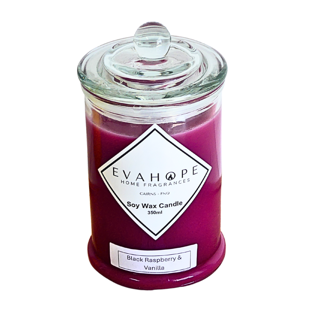 Black Raspberry Candle Black Raspberry & Vanilla - 350ml Soy Wax Candle. – Evahope Home Fragrances