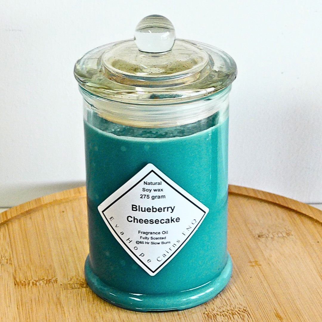 BLUEBERRY CHEESECAKE - 350ml. Soy Wax Candle.