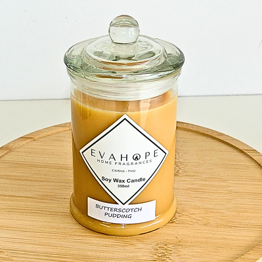 BUTTERSCOTCH PUDDING - 350ml Soy Wax Candle.