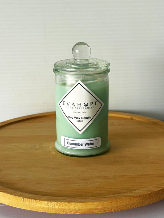 CUCUMBER WATER - Fully Scented 150ml Soy Wax Candle