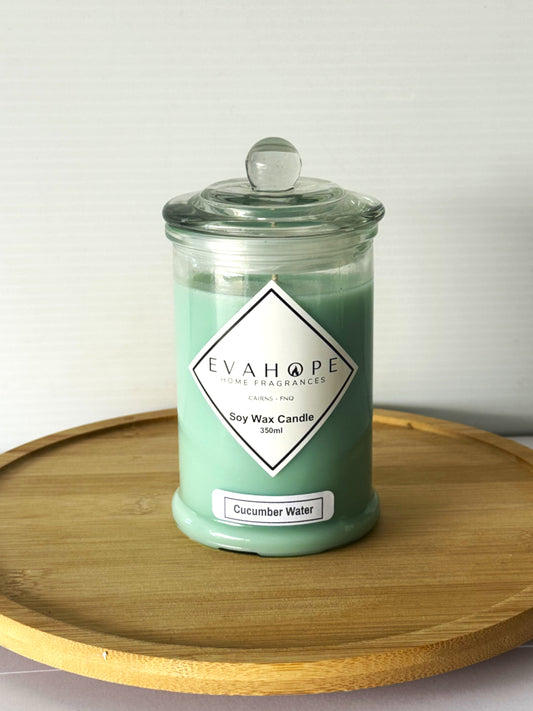 CUCUMBER WATER - Fully Scented 350ml Soy Wax candle