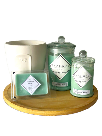 CUCUMBER WATER - Fully Scented 350ml Soy Wax candle