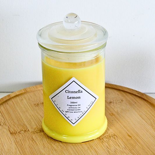 Citronella Lemon 350ml Fully Scented, Natural Soy Wax. @65 Hr slow burn