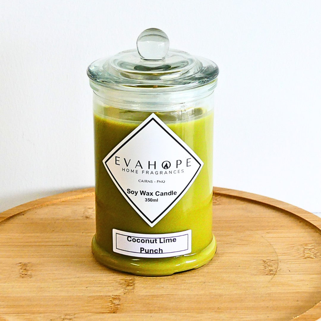 Coconut Lime Punch 150ml Fully Scented, Natural Soy Wax. @30 Hr slow burn