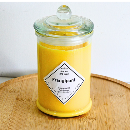 Frangipani 350ml Apothecary Jar Candle. @ 65 Hr slow burn