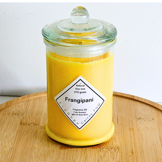Frangipani 350ml Apothecary Jar Candle. @ 65 Hr slow burn
