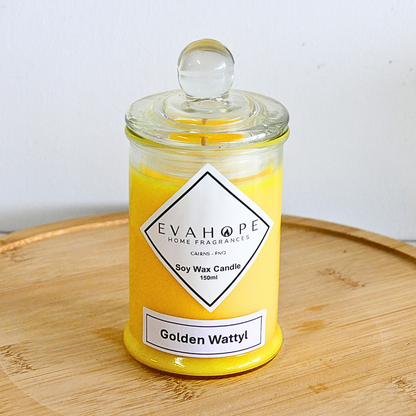 GOLDEN WATTLE - Scented Soy Wax Candle. 150ml. @30hr Slow Burn