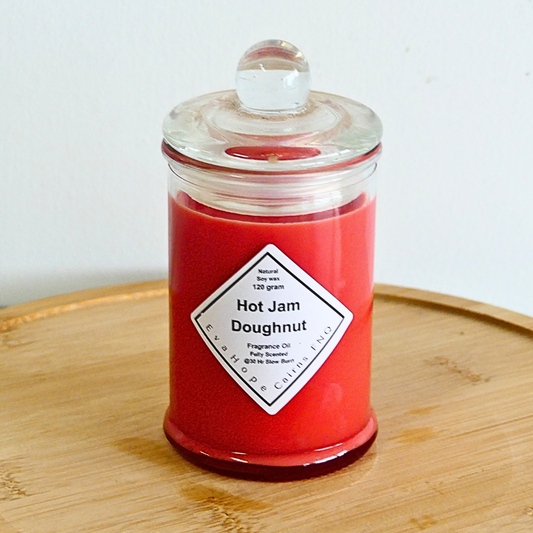 HOT JAM DOUGHNUT - Natural Soy Wax Candle. @30hr slow burn