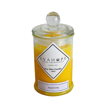 Jasmine 150ml Apothecary Jar Candle. @ 30 hr slow burn