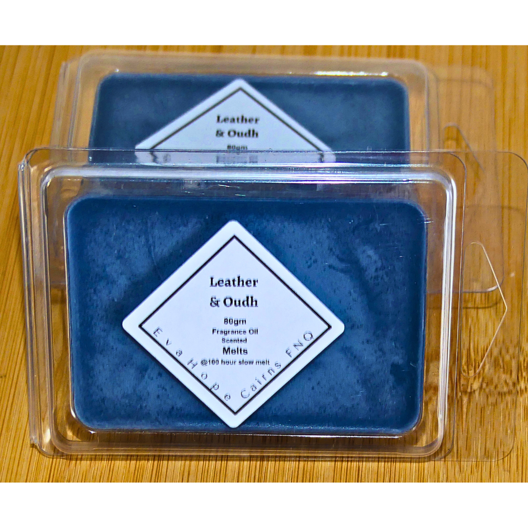 LEATHER OUDH -  Scented Soy Wax Melt. 100ml (@100 ouhr slow melt)