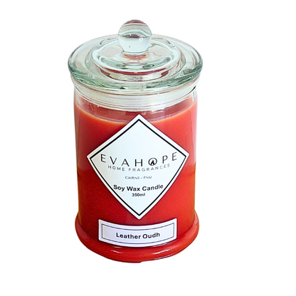 LEATHER OUDH -  Scented Soy Wax Candle. 350ml.