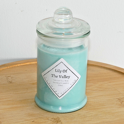 Lily Of The Valley 150ml Fully Scented, Natural Soy Wax. @ 30 hr slow burn