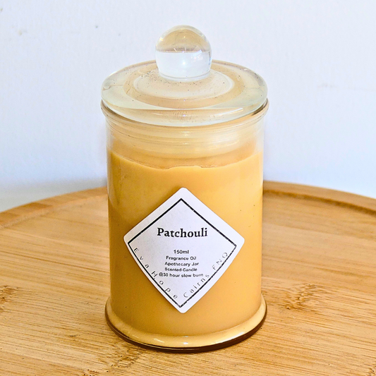 Patchouli 150ml Apothecary Jar Candle. @ 30 hr slow burn