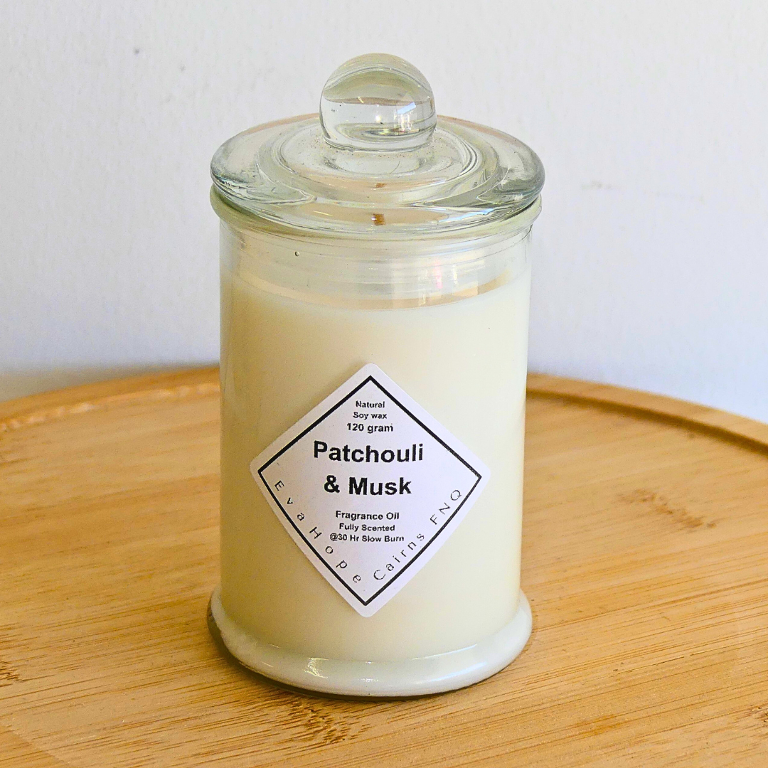PATCHOULI & MUSK -  Fully Scented 150ml Soy Wax candle