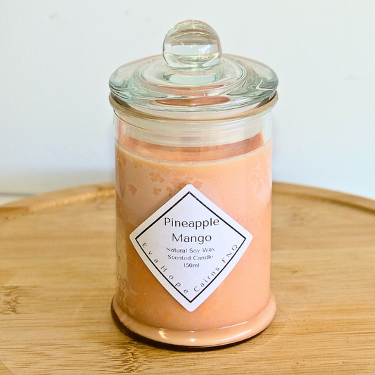 Pineapple Mango 150ml Fully Scented, Natural Soy Wax. @ 30 hr slow burn