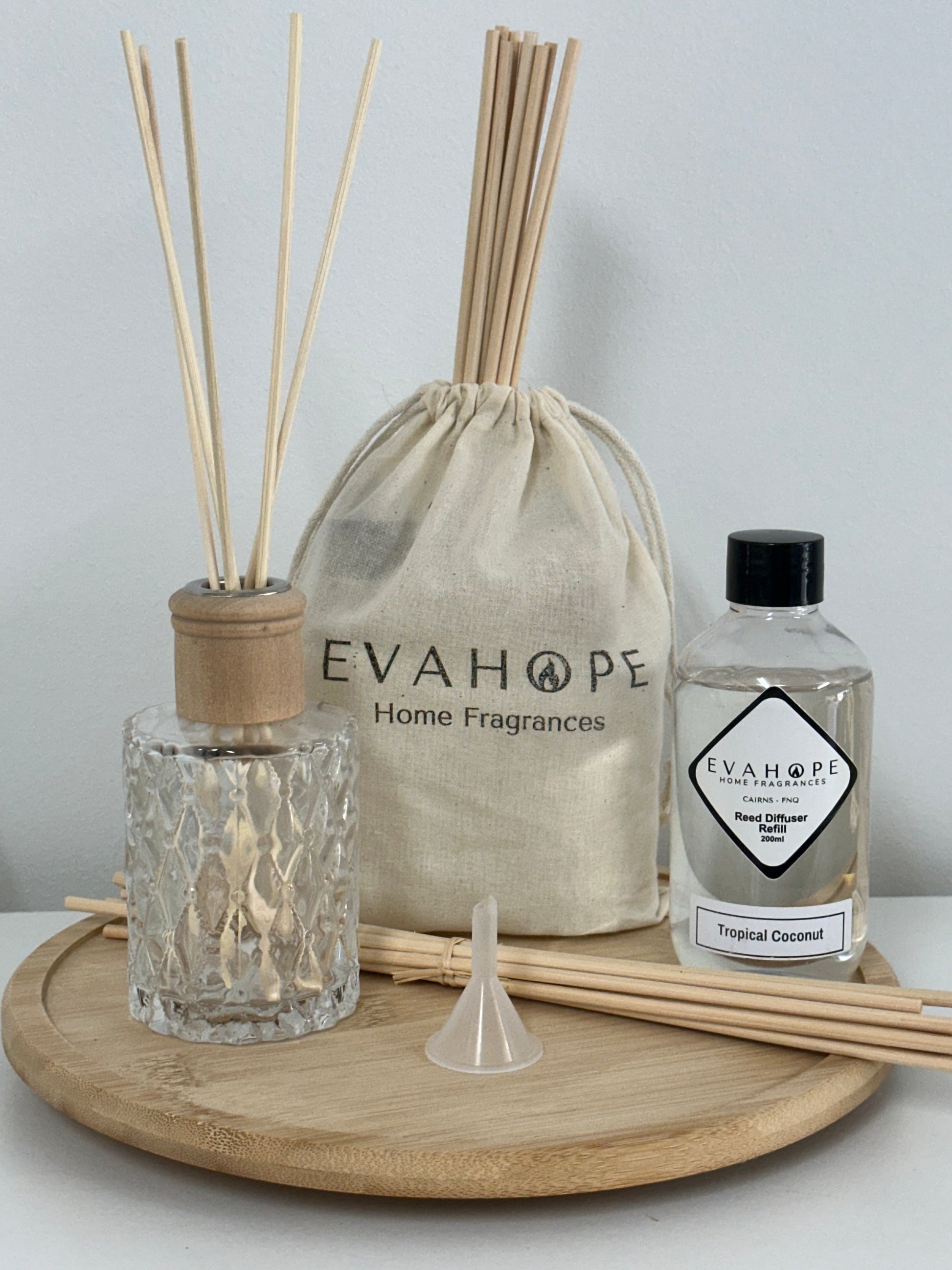 Tropical Reed Diffuser Tropical Coconut - 200ml Reed Diffuser Refill Kit – Evahope Home Fragrances