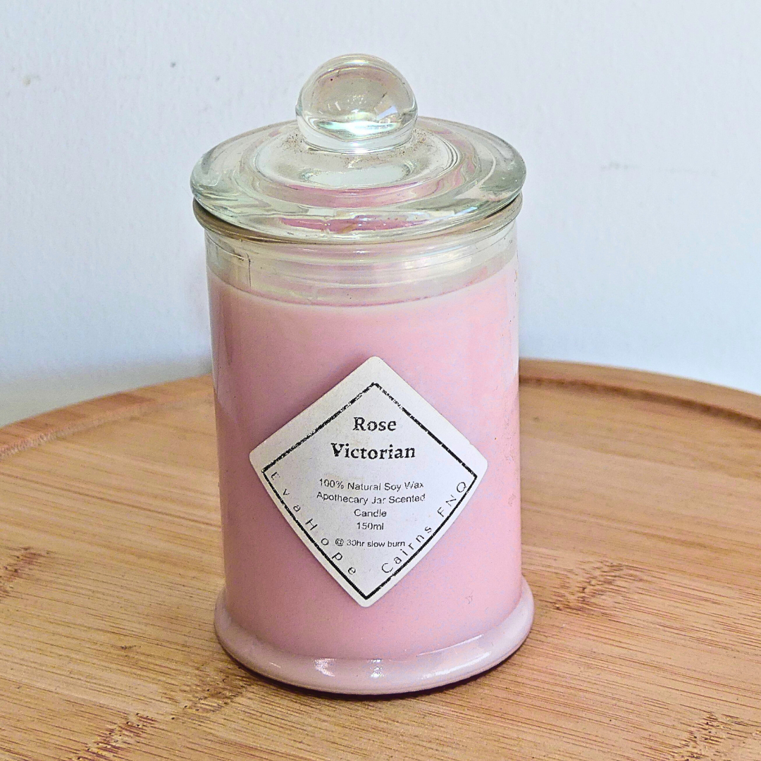 Rose Victorian 150ml Fully Scented, Natural Soy Wax. @ 30 hr slow burn