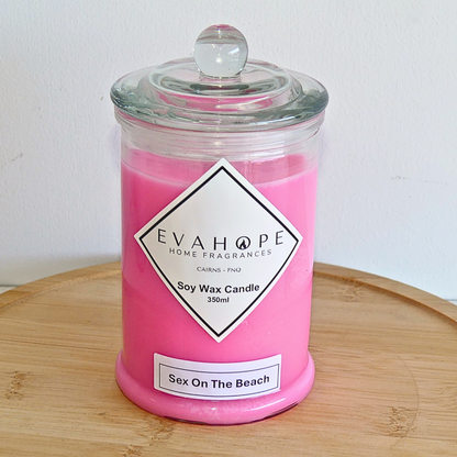 Sex On The Beach 350ml Fully Scented, Natural Soy Wax. @ 65 hr slow burn