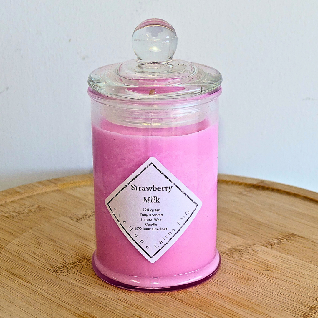 Strawberry Milk 150ml Fully Scented, Natural Soy Wax. @ 30 hr slow burn