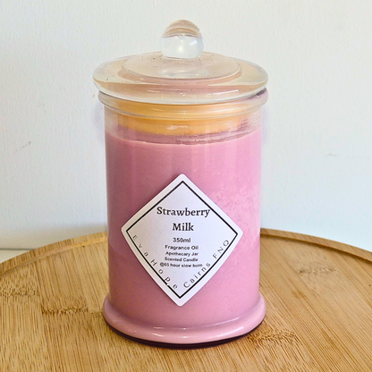 Strawberry Milk 350ml Fully Scented, Natural Soy Wax. @ 65 hr slow burn