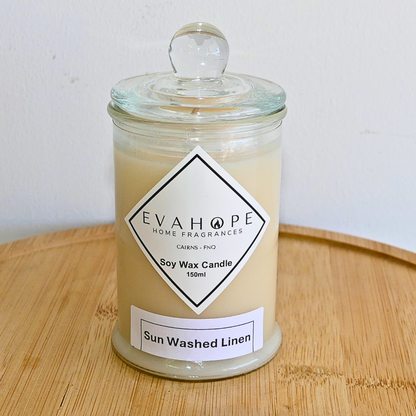Sun Washed Linen Scented Soy Wax. 150ml
