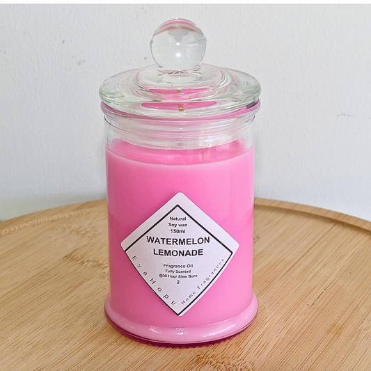 Watermelon Lemonade 150ml Fully Scented, Natural Soy Wax. @ 30 hr slow burn
